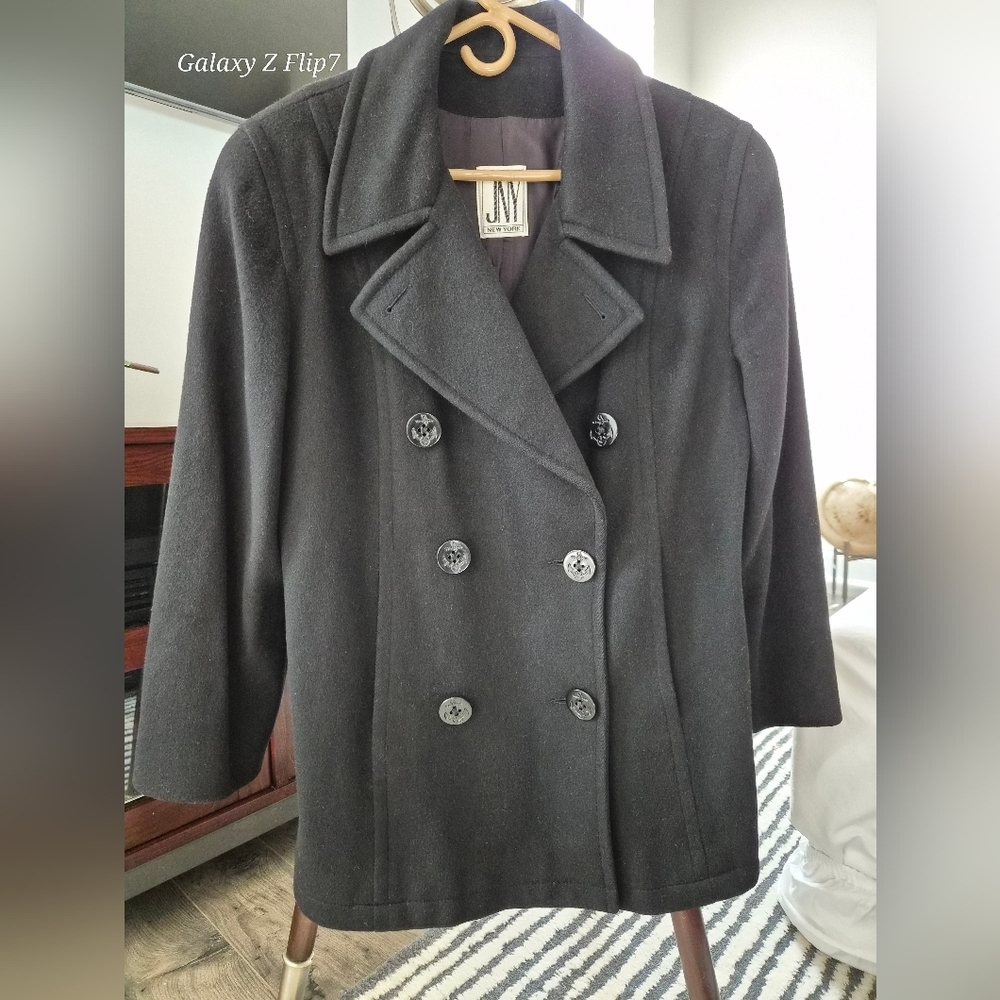Jones New York 100% Pure Wool Double Breasted Pea Coat